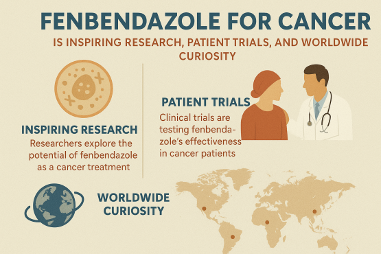 Fenbendazole tablets with cancer research concept